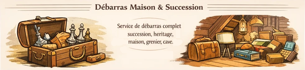 Illustration de débarras maison et succession
