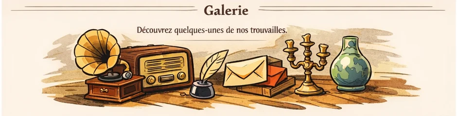 Illustration galerie d’objets anciens